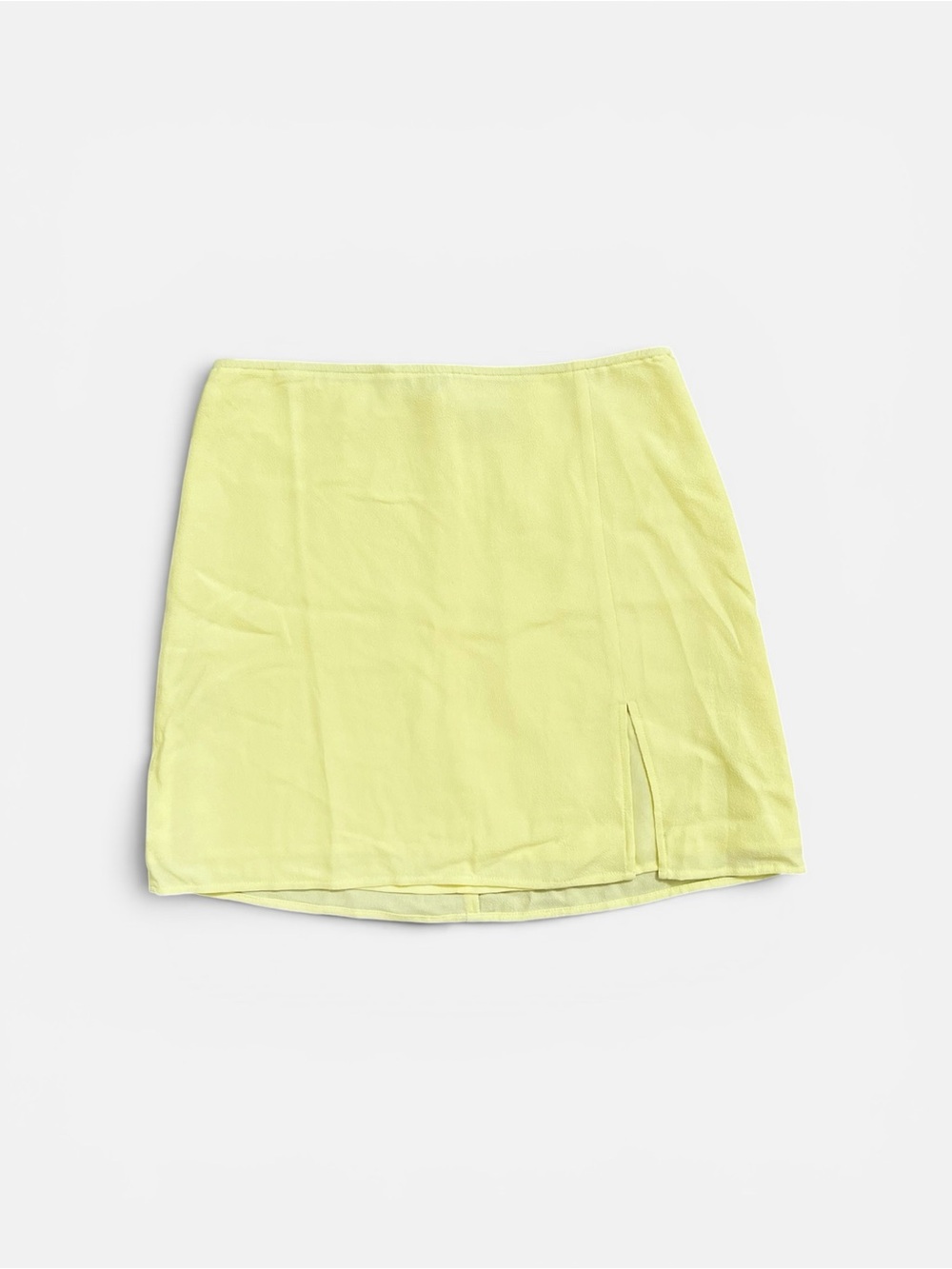 NWT Aritzia Sunday Best Tatiana Mini Skirt Lemon Sorbet Yellow Size 4 Side Slit